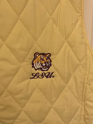 Crable LSU Tigers NWT Women’s Yellow Puffer Vest Jacket thumbnail 3