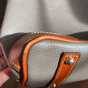 Dooney and Bourke Taupe Elephant Gray Pebbled Leather Shoulder Bag thumbnail 5