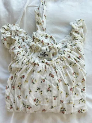 Hollister White Floral Off Shoulder Top thumbnail 2