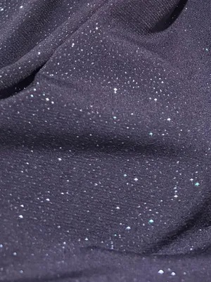 Lucy In The Sky Navy Sparkle Bell Sleeve High Neck Open Back Mini Dress thumbnail 3