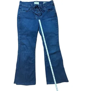 Frame Le Bell Lace‎ Up Jean In Hayworth High Waist Cropped Flare Jeans Sz 27 thumbnail 12