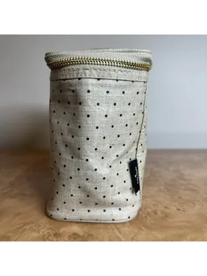 Kate Spade New York "Out To Lunch" Insulated Lunch Box Beige Black Polka Dot thumbnail 4