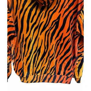 Aviator Nation Classic Velvet Relaxed Zip Hoodie‎ Tiger Print Size Large thumbnail 6