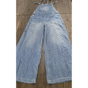 WallFlower Women's Light Wash Denim Wide-Leg Overalls Medium thumbnail 3