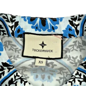 Tuckernuck X-SMALL Golden Medallion Crawford Dress Blue White Ruffle Mini thumbnail 5