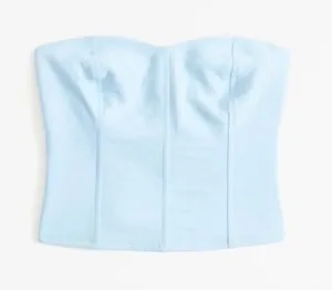 Abercrombie strapless linen crop top thumbnail 1