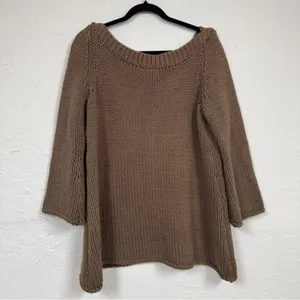 Soft Surroundings Brown Chunky Knit Oversized Sweater Womens L Lagenlook Fall thumbnail 8