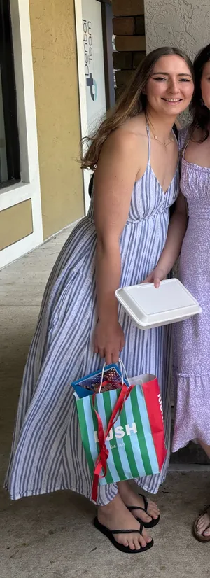 Blue striped dress thumbnail 1