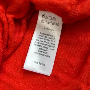 Tahari Bright Red Short Sleeve Top 100%Linen thumbnail 3