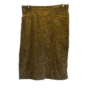 Myra Fashion brown paisley corduroy pencil skirt Medium thumbnail 2