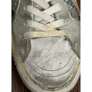 Golden Goose Slide High Top Sneakers 37 Silver Glitter Star GGDB thumbnail 5
