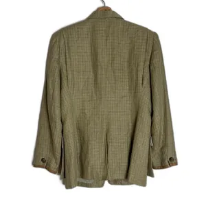Vtg‎ Lauren Ralph Lauren linen houndstooth Glen Plaid Blazer size 10 equestrian thumbnail 11