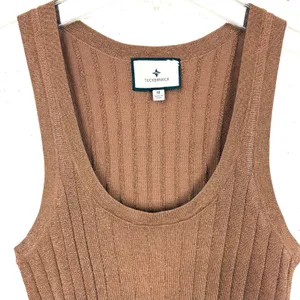 Tuckernuck Ari Knit Tank Top Bronze Brown Metallic Viscose Poly Nylon Medium thumbnail 6