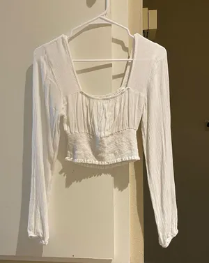 LA Hearts by PacSun white peasant crop top thumbnail 1