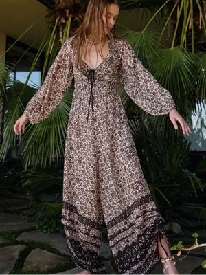 Free People Forever Timeless Soulmate Cut Out Boho Brown Jumpsuit S thumbnail 1