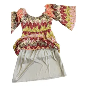 Judith March multicolor textured bell sleeve‎ dress hippie boho sz S thumbnail 3