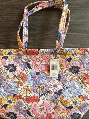 Vera Bradley Pastel Floral Quilted Tote in Pink, Purple, Blue & Yellow thumbnail 1