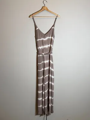 American Eagle Tie Dye Wide Leg Jumpsuit Women's Large Brown Flowy Boho Festival thumbnail 4
