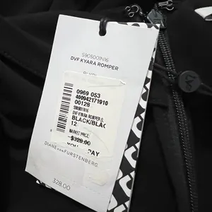 Diane von Furstenberg DVF Kyara Tuxedo Romper Black NWT Size 12 thumbnail 6