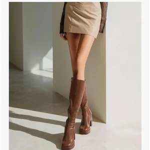 NEW Vegan Leather Knee Platform Chunky Heel Side Zipper High Boots 11 thumbnail 3