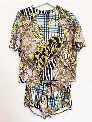Jaded London Matching Set Womens Top XS Bottom S Shirt Shorts Lounge CoOrd Retro thumbnail 2