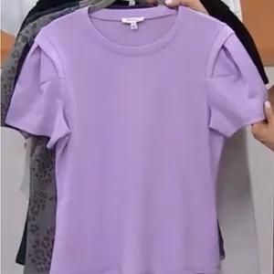 SkinnyGirl Soft Stretchy Purple Puff Sleeve Tee Size 2X New! thumbnail 3