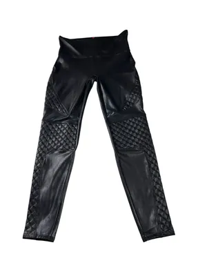 Spanx Quilted Moto Black High Rise Leggings Women’s Size Large thumbnail 3