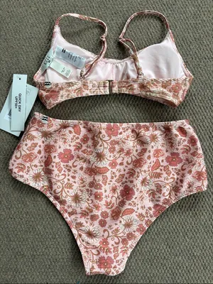 NWT Billabong Retro Rise Ribbed Bikini Top Size Small Bottoms Size Medium thumbnail 10