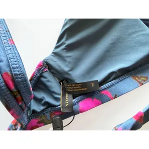 Vix Paula Hermanny Fiore Iris Bikini Top Pink‎ Teal Floral Tie Back New Size M thumbnail 4