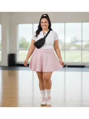 Halara Pink Plaid Skater Skirt with Built-in Shorts, Size XL Preppy Sporty thumbnail 7