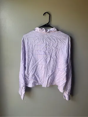 NWT PINK Victoria’s Secret Lavender Floral Button-Up Shirt Medium thumbnail 4
