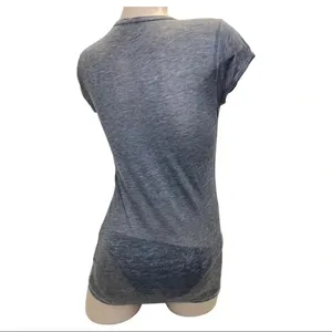 Floral Size Small Grey Burnout Floral Print Short Sleeve Crew Neck Tee. New thumbnail 3