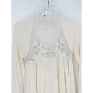 Free People Saheli Embroidered Long Sleeve Tunic Top Women's XS‎ Cream Boho Chic thumbnail 4