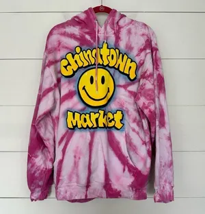 Chinatown Market Women’s Medium Pink Tie Dye Hoodie Sweatshirt thumbnail 1