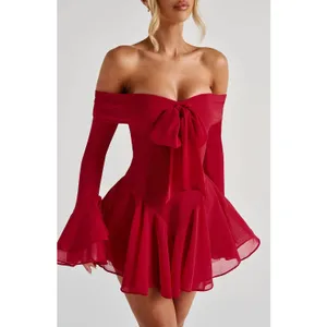 NWT Babyboo Nerissa Red Ruffle Bell Long Sleeve Romper Playsuit Womens Size M thumbnail 3