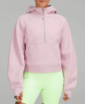 Lululemon Scuba Oversized Half-Zip Hoodie Pink Peony XS/S thumbnail 1