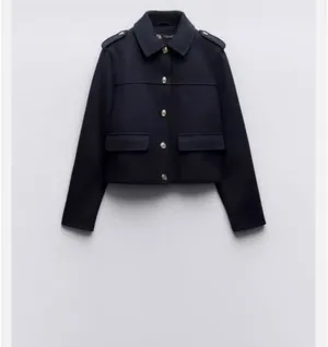 Zara Navy Blue Jacket with Gold Buttons thumbnail 2