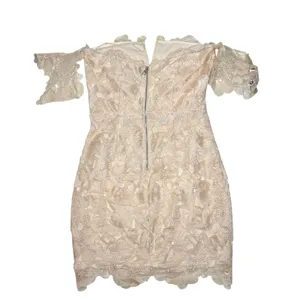 Saylor Cream Floral Lace Off Shoulder Mini Cocktail Dress Size Small thumbnail 3