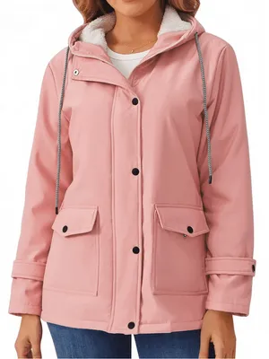 Women's Pink Hooded Jacket with Sherpa Lining WR thumbnail 1