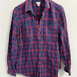 L.L. Bean Women's Blue and Red Plaid Button‎ Down Shirt thumbnail 1