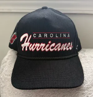 47 Brand Black Carolina Hurricanes Embroidered Script corduroy Cap thumbnail 1