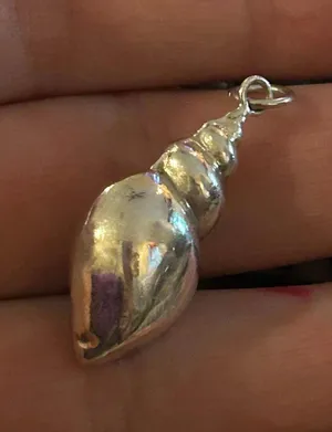 Silver plated seashell sea shell cute i9 thumbnail 1