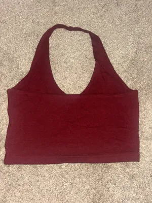 Burgundy Brandy Melville Halter Top thumbnail 2