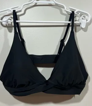 Aerie Black Triangle Bikini Top New XXL thumbnail 1