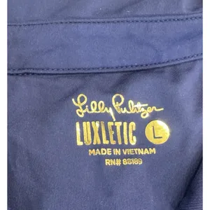 Lilly Pulitzer Luxletic Lakelyn Bra Polo Tank Womens Large Navy Blue Racerback thumbnail 6