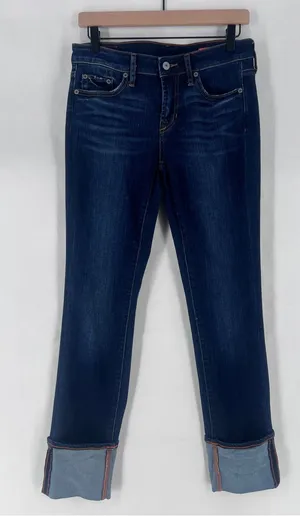 Jean Shop Cindy Cuffed Skinny Jean Dark Wash Denim Women's Size‎ 27 thumbnail 1