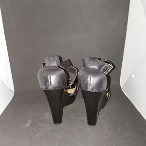 Nine West Neema Black Leather Upper Wedge Heels (8) thumbnail 4