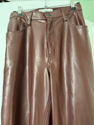Abercrombie & Fitch Faux Leather Pants - Brown size 2 thumbnail 2