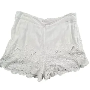 Sim & Sam Eyelet Lace Shorts Womens S White Floral Scalloped Hem Elastic Waist thumbnail 1