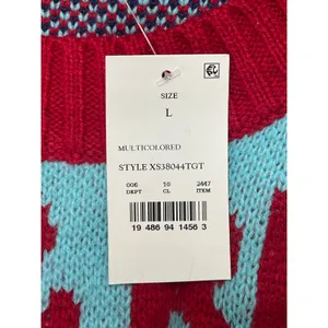 NEW 33 Degrees Merry & Bright Multicolor Christmas Holiday Sweater Top Size L thumbnail 8